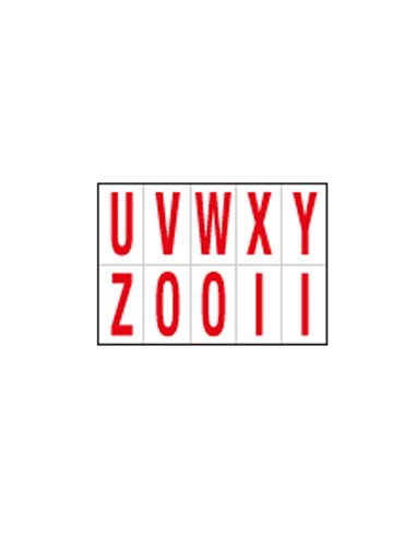 Foglio con 10 lettere autoadesivi da U a Z rosso/bianco 56x99mm 915UZ CARTELLI SEGNALATORI BUSTE PER IDENTIFICAZIONE E LEGGII