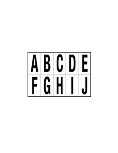 Foglio con 10 lettere autoadesive da A a J nero/bianco 56x99mm 935AJ CARTELLI SEGNALATORI BUSTE PER IDENTIFICAZIONE E LEGGII