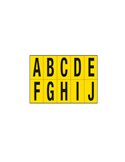 Foglio con 10 lettere autoadesive da A a J nero/giallo 70x124mm 906AJ