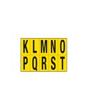 Foglio con 10 lettere autoadesive da K a T nero/giallo 70x124mm 906KT