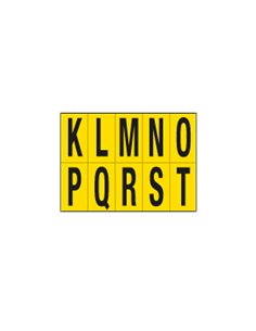 Foglio con 10 lettere autoadesive da K a T nero/giallo 70x124mm 906KT CARTELLI SEGNALATORI BUSTE PER IDENTIFICAZIONE E LEGGII
