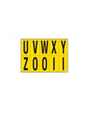 Foglio con 10 lettere autoadesive da U a Z nero/giallo 70x124mm 906UZ