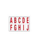 Foglio con 10 lettere autoadesive da A a J rosso/bianco 70x124mm 916AJ