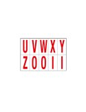 Foglio con 10 lettere autoadesive da U a Z rosso/bianco 70x124mm 916UZ