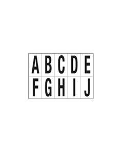 Foglio con 10 lettere autoadesive da A a J nero/bianco 70x124mm 936AJ CARTELLI SEGNALATORI BUSTE PER IDENTIFICAZIONE E LEGGII