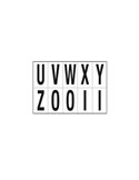 Foglio con 10 lettere autoadesive da U a Z nero/bianco 70x124mm 936UZ