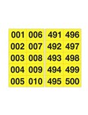 Kit numeri adesivi da 001 a 500 nero/giallo 45 x 24mm 908.25