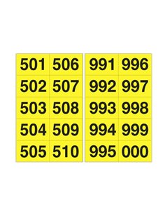 Kit numeri adesivi da 501-999 nero/giallo 45 x 24mm 908.29