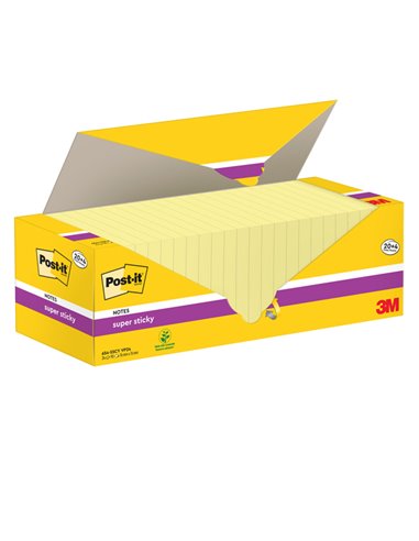 Cf. 20+4pz blocco 90fg.Post-it®Super Sticky 76x76mm 654-SSCY-VP24 giallo Canary 7100236613 POST-IT BLOCCHI ADESIVI-DISPENSER