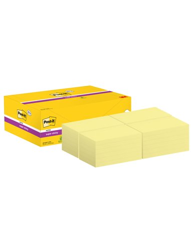 Cf20+4pz blocco 90fg.Post-it® Super Sticky 76x127mm655-SSCY-VP24 giallo Canary 7100236612 POST-IT BLOCCHI ADESIVI-DISPENSER
