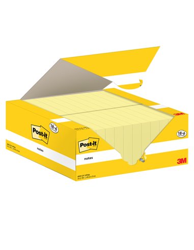 Cf. 18+6pz blocco 100fg.Post-it® Notes 38x51mm 653-CY-VP24 giallo Canary 7100317764