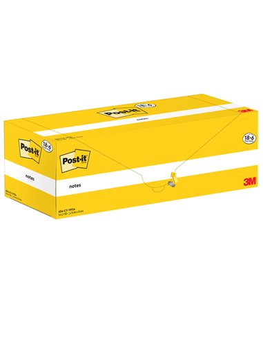 Cf. 18+6pz blocco 100fg.Post-it® Notes 76x76mm 654-CY-VP24 giallo Canary 7100319213