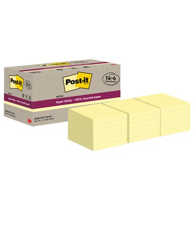 Cf. 14+4pz blocco 70fg Post-it®SuperSticky Green 76x76mm 654R-SSCY14+4 giallo 7100284878 POST-IT BLOCCHI ADESIVI-DISPENSER