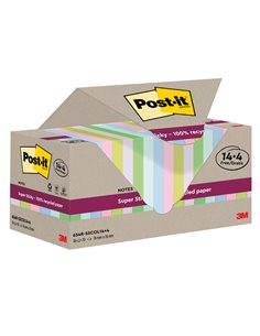 Cf 14+4pz blocco 70fg Post-it®SuperSticky Green 76x76mm 654R-SSCOL14+4 pastello 7100284782 POST-IT BLOCCHI ADESIVI-DISPENSER