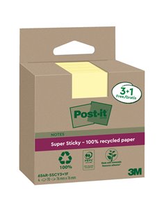 Cf. 3+1pz blocco 70fg Post-it®SuperSticky Green 76x76mm 654R-SSCY3+1 giallo 7100285105