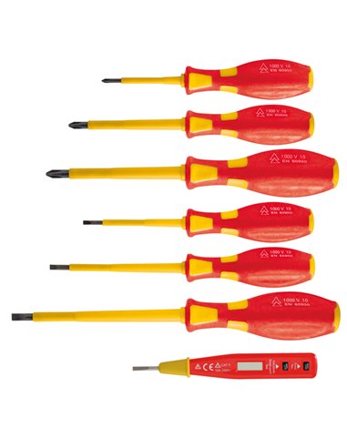7 Cacciaviti isolati 1000V con cercafase Valex 1463639 Valex PORTAUTENSILI