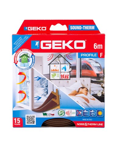 Guarnizione per l’isolamento di porte e finestre SOUND-THERM 6mt marrone Geko 3300/4