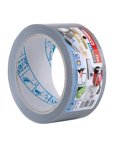 Nastro telato americano USA PREMIUM 50mmx25mt argento Geko 19100/1 Geko SEGNALETICA