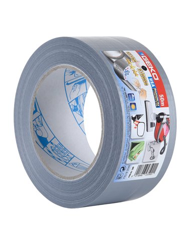Nastro telato americano USA PREMIUM 50mmx50mt argento Geko 19100/4 Geko SEGNALETICA