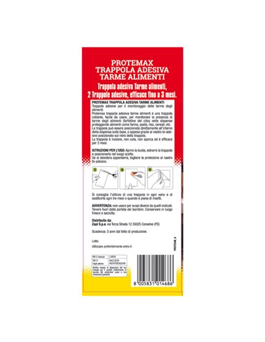 Blister con 2 trappole adesive per tarme in alimenti Protemax PROTE348 Protemax INSETTICIDI