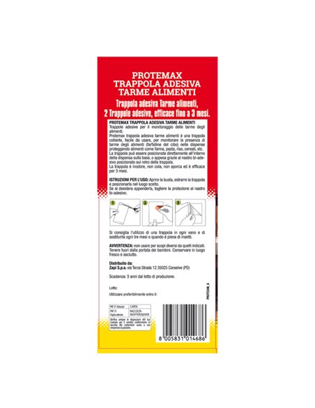 Blister con 2 trappole adesive per tarme in alimenti Protemax PROTE348 Protemax INSETTICIDI