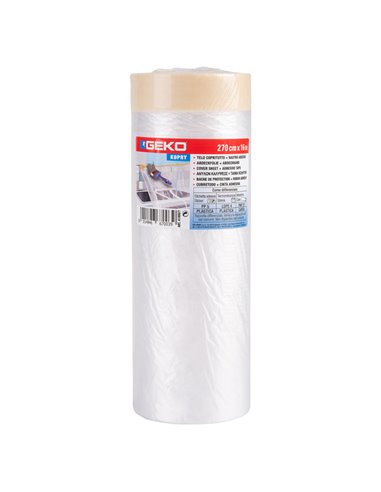 Bobinetta nastro adesivo in carta e telo HD 270cmx16mt Geko 41000/7