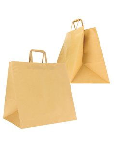 Scatola 100 Shoppers carta craft 40x35x35cm Flat Maxi Plus avana 310004004A