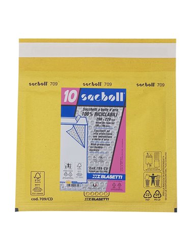 10 Buste imbottite Sacboll in carta avana CD 20x22cm BLASETTI 0709 BLASETTI BUSTE IMBOTTITE