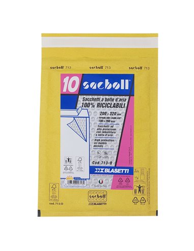 10 Buste imbottite Sacboll in carta avana D 20X32cm BLASETTI 0713 BLASETTI BUSTE IMBOTTITE
