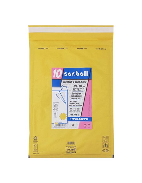 10 Buste imbottite Sacboll in carta avana J 32X50cm BLASETTI 0716 BLASETTI BUSTE IMBOTTITE