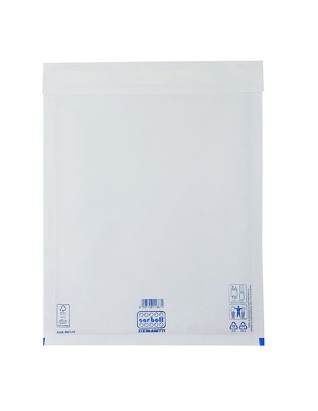 10 Buste imbottite Sacboll in carta bianca H 29X42cm BLASETTI 0887