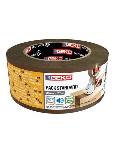 Nastro imballo noise 50mmx132mt avana Geko 18000/58 Geko NASTRO PER IMBALLO-TENDINASTRO