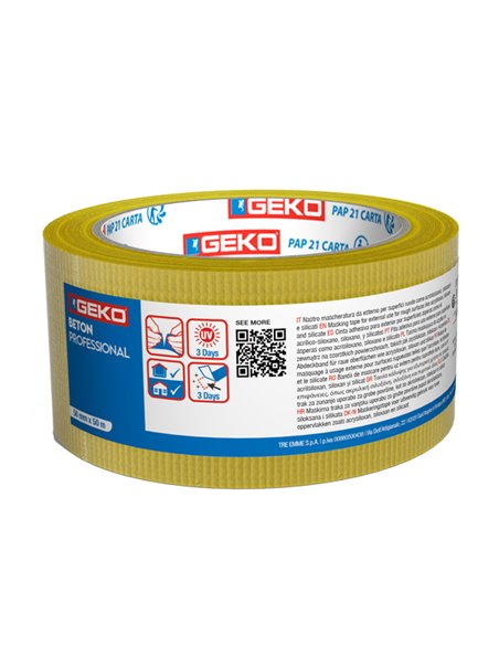 Conf 3 Nastri mascheratura da esterno per superfici ruvide BETON 50mmx50mt Geko 21000/615