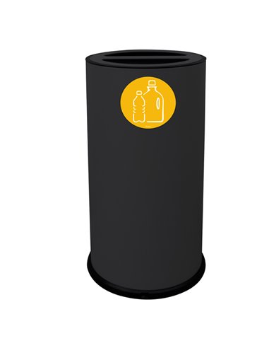 Contenitore tondo 2 scomparti 70L in acciaio nero Stilcasa 872/N