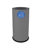 Contenitore tondo 2 scomparti 70L in acciaio grigio Stilcasa 872/G
