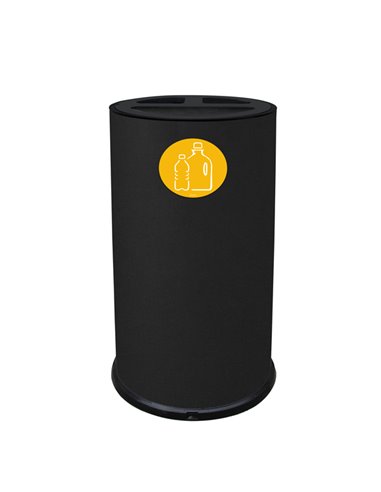 Contenitore tondo 3 scomparti 70L in acciaio nero Stilcasa 873/N STILCASA PATTUMIERE E BIDONI