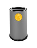 Contenitore tondo 2 scomparti 100L in acciaio grigio Stilcasa 992/G