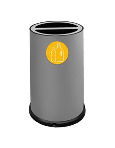 Contenitore tondo 2 scomparti 100L in acciaio grigio Stilcasa 992/G STILCASA PATTUMIERE E BIDONI