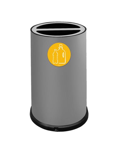 Contenitore tondo 2 scomparti 100L in acciaio grigio Stilcasa 992/G STILCASA PATTUMIERE E BIDONI
