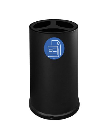Contenitore tondo 3 scomparti 100L in acciaio nero Stilcasa 993/N