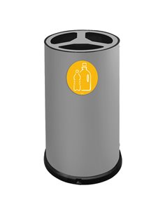 Contenitore tondo 3 scomparti 100L in acciaio grigio Stilcasa 993/G STILCASA PATTUMIERE E BIDONI