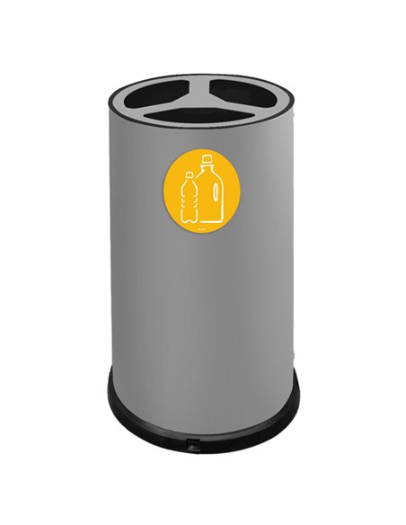 Contenitore tondo 3 scomparti 100L in acciaio grigio Stilcasa 993/G STILCASA PATTUMIERE E BIDONI