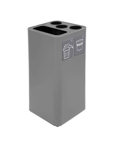 Contenitore raccolta differenziata con divisorio bicchieri grigio Stilcasa PU100F-BG-G STILCASA PATTUMIERE E BIDONI