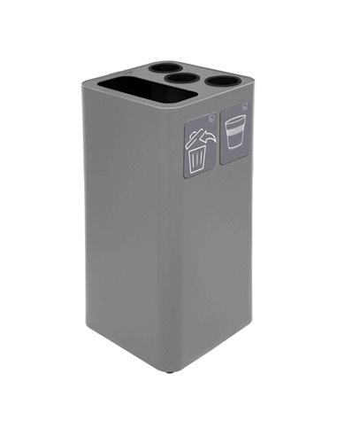 Contenitore raccolta differenziata con divisorio bicchieri grigio Stilcasa PU100F-BG-G STILCASA PATTUMIERE E BIDONI