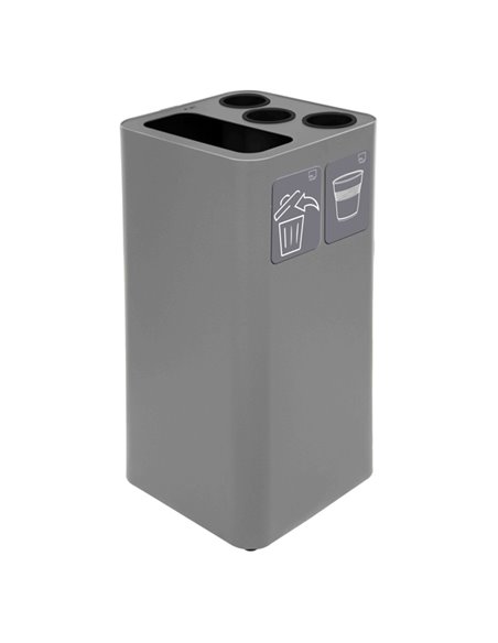 Contenitore raccolta differenziata con divisorio bicchieri grigio Stilcasa PU100F-BG-G STILCASA PATTUMIERE E BIDONI