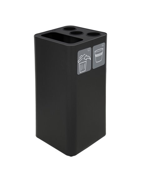 Contenitore raccolta differenziata con divisorio bicchieri nero Stilcasa PU100F-BG-N STILCASA PATTUMIERE E BIDONI