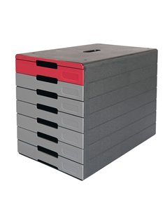 Cassettiera 7 cassetti IDEALBOX PRO 7 rosso Durable 7763-03 DURABLE CASSETTIERE DA SCRIVANIA