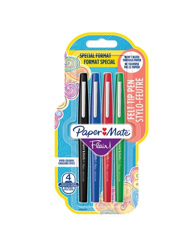 Astuccio 4 colori Classic pennarello Flair Nylon Papermate 2032365 PAPERMATE PUNTA FELTRO
