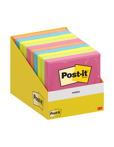 Cf.10 blocchetti c/film 100fg Post-it® Notes 6820-COL-W10 76x76mm colori ass. 7100317840 POST-IT BLOCCHI ADESIVI-DISPENSER