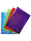 Cartella 3 lembi c/elastici in PP A4 colori ass. 56701E Crystal Colours Exacompt 56701E